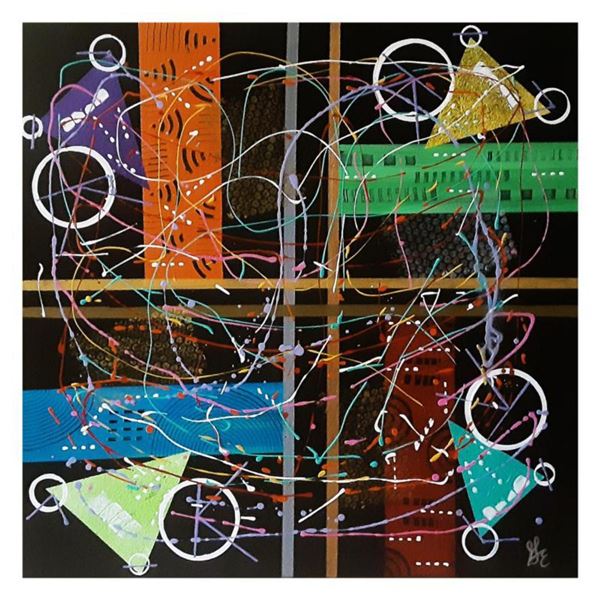 George Marlowe, "4-Banger" Hand Signed Original Acrylic Painting on Canvas with Letter of Authentici