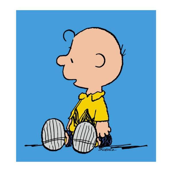 Peanuts,  Charlie Brown: Blue  Hand Numbered Canvas (40 x44 ) Limited Edition Fine Art Print with Ce