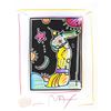 Image 2 : Peter Max- Original Mixed Media with Watercolor and Color Pencil "Sage With Cane III (B&W Series)"