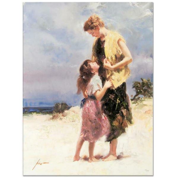 Pino (1939-2010), "Tenderness" Artist Embellished Limited Edition on Canvas (30" x 40"), AP Numbered