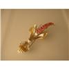 Image 1 : Brooch  Ruby,  Diamond, 18ct. Gold #2178679