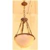 Image 1 : Bronze and Glass Pendant Chandelier Ceiling #2178930