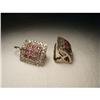 Image 1 : 18K Pink Gold Rose Cut Diamond Ruby Earrings #2179090