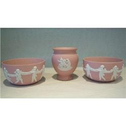 Wedgwood Jasperware Lot Of 3 Pieces In Pink #2208738