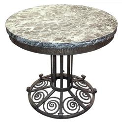 French Art Deco Marble Wrought Iron Table #2208768