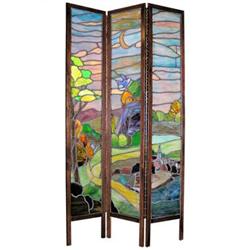 Antique Arts & Crafts Stained Glass Screen #2208797