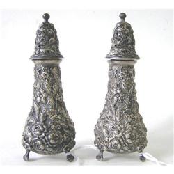 Pair Stieff Sterling Silver Salt Pepper Casters#2208814