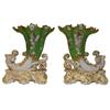 Image 1 : Pair Jacob Petit Porcelain Cornucopia Vases #2208863