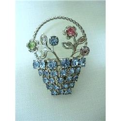 RHINE STONE BROOCH - BASKET/with FLOWERS #2221841
