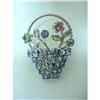 Image 1 : RHINE STONE BROOCH - BASKET/with FLOWERS #2221841