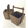 Image 1 : ANTIQUE WOOD FIREPLACE WELL BASKET BUCKET #2222332