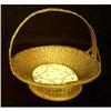 Image 1 : Bronze Woven Basket With Porcelain Plaque #2236026