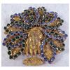 Image 1 : Miriam Haskell gold-plated peacock brooch  #2178283