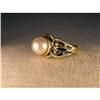 Image 1 : Estate Designer 14K YG Gold Enamel Pearl Ring #2178388