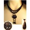 Image 1 : Victorian BLACK JET mourning Cameo NECKLACE 2 #2178480