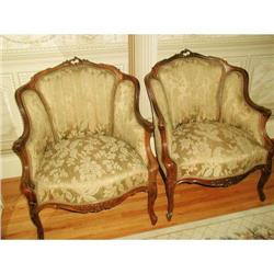 French Bergere Chairs Pair Walnut C.1920 #2190953