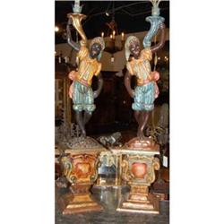 Pair of French Painted Torchieres #2191165