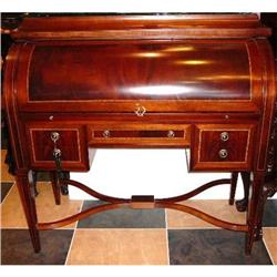 Inlaid Mahogany Cylinder Roll Top Desk #2191177