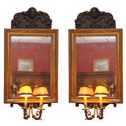 Mirrored Wall Sconces - Pair #2191196