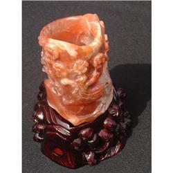 Rock crystal vase with floral decorations #2191550