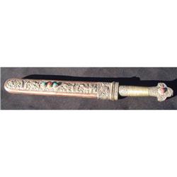 19th. century Tibetan silver long dagger  #2191572