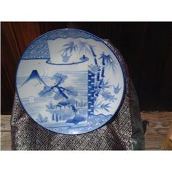 Antique Japanese Arita charger with landscape #2191574