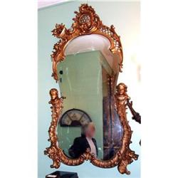 Empire French Mirror carved gold Gilt wood  #2191790