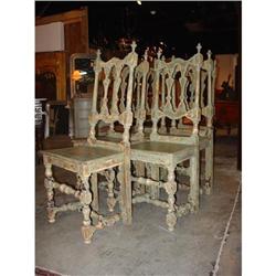 Set of 6 Italian Chairs-Antique Finish on Pine-#2191835