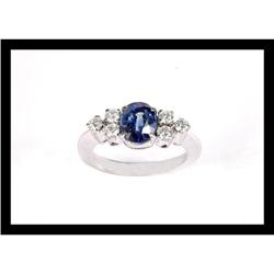 BEAUTIFUL  DIAMOND AND BLUE SAPPHIRE WHITE GOLD#2207629