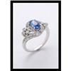 Image 1 : BLUE SAPPHIRE AND  DIAMOND WHITE GOLD RING. #2207634