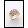 Image 1 : DIAMOND AND PINK SAPPHIRE RING IN YELLOW GOLD. #2207636