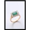 Image 1 : BEAUTIFUL DIAMOND AND EMERALD YELLOW GOLD RING.#2207640