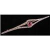 Image 1 : Edwardian Platinum, Diamond & Ruby Pin #2207661