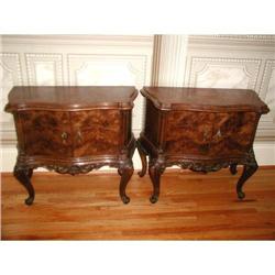 Pair Burl Tables Magnificent Italian Hand Made #2207716