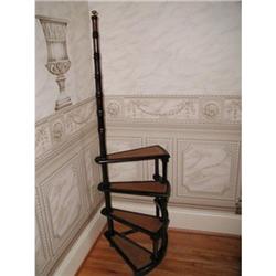 Library Step Ladder France Mahogany Leather #2207717