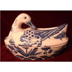 CHINESE EXPORT BLUE AND WHITE DUCK TUREEN #2207774