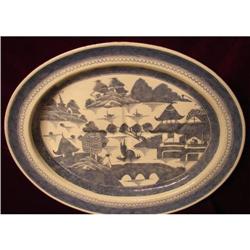 C.1820 CHINESE EXPORT BLUE CANTON HUGE OVAL #2207777
