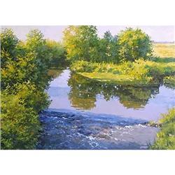 Russian realistic painting "Forest lake" #2207815