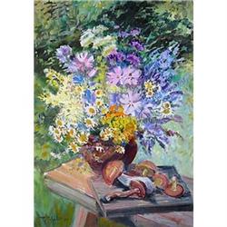 Impressionism oil "Mallow" by Sorokina T. #2207843