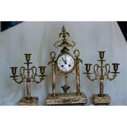 French 3 pc Clock & Candelabra Set #2207891