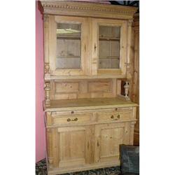 Antique Pine Cupboard Hutch Cabinet #2207991