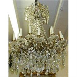 CRYSTAL & BRONZE CHANDELIER #2207997
