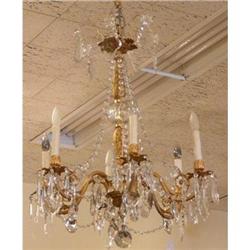 Antique Bronze and Crystal Chandelier Fixture #2208010