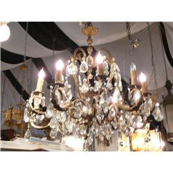Brass and Crystal Chandelier Fixture #2208015