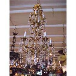 TALL TOLE AND CRYSTAL CHANDELIER #2208029