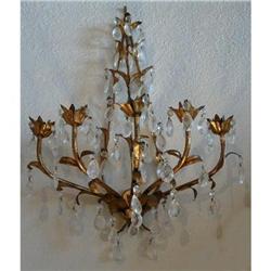 Pair of Italian Gilded Tole Sconces #2208047