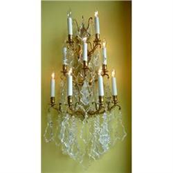 Pair of  French Style Crystal Sconces Wall #2208055