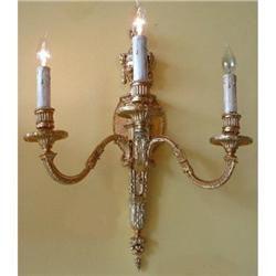 Pair of Gilt Bronze Wall Sconces Lights #2208057