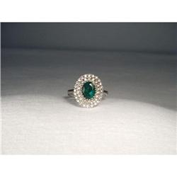 14K WG Gold Emerald Diamond Cascade Ring #2208246