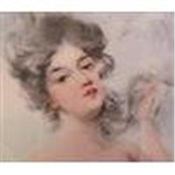 Handpainted porcelain water nymph lamp #2208254